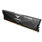 T-force vulcan ddr5 ram module in black with angular design and gold contact pins